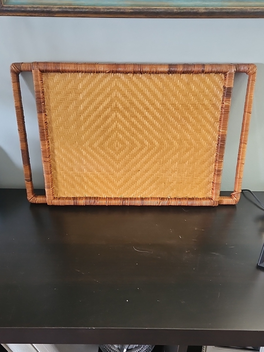 Vintage Handwoven Rattan Tray